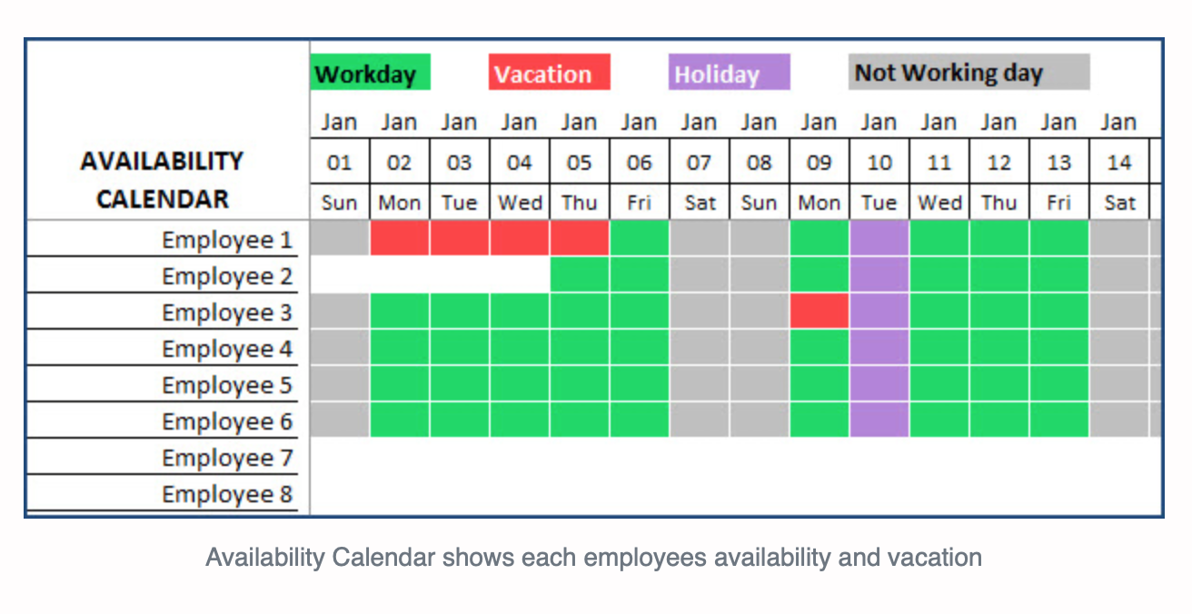 Team Vacation Planner Excel Template Eloquens