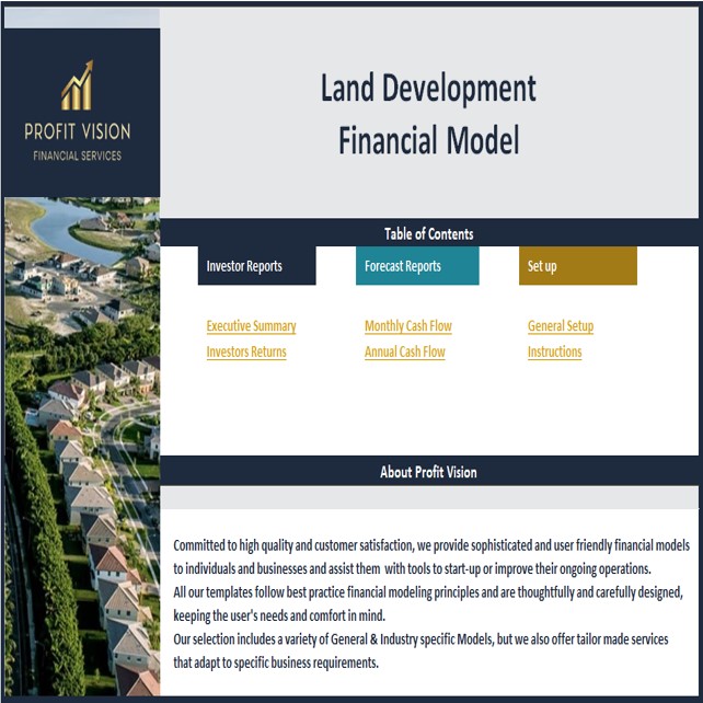 Land Development Financial Model Dynamic 10 Year Forecast Eloquens