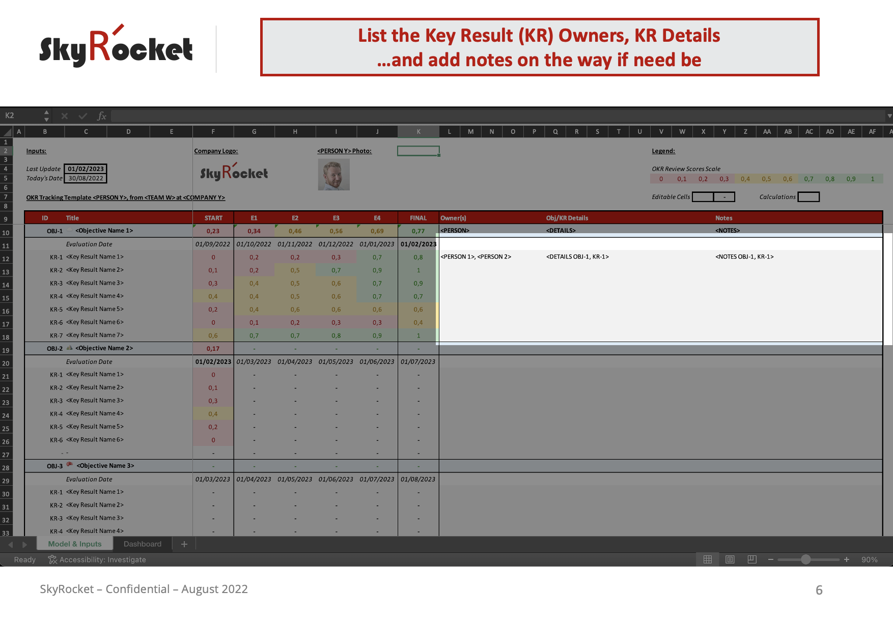 OKR (Objectives & Key Results) Template - Eloquens