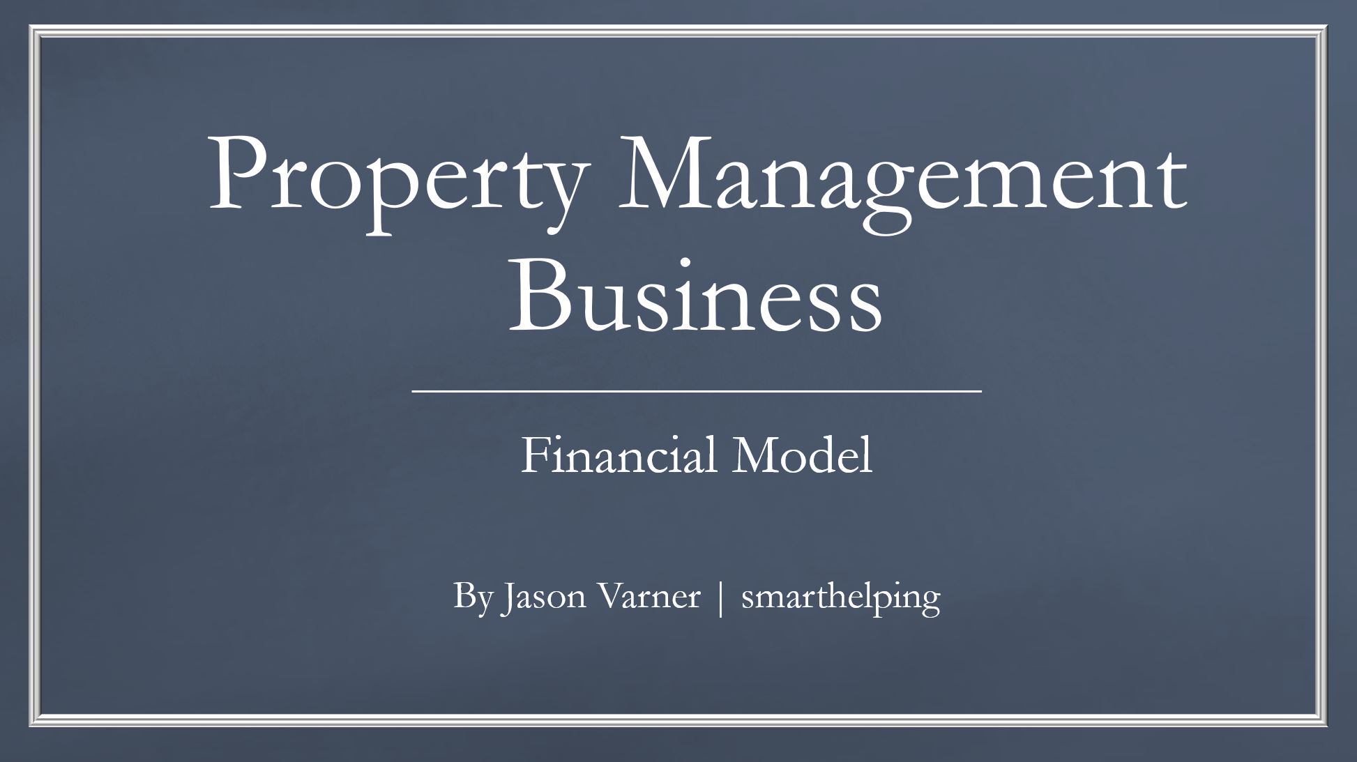Property Management Business Forecasting Template Eloquens