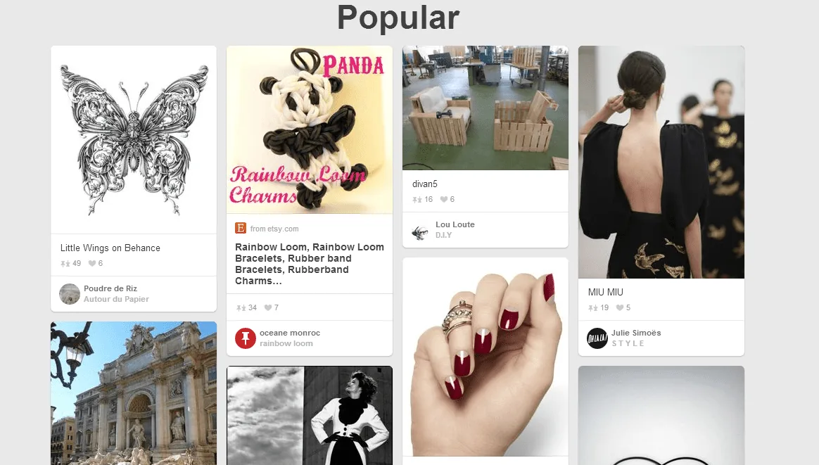 Popular on Pinterest - what people are loving most today