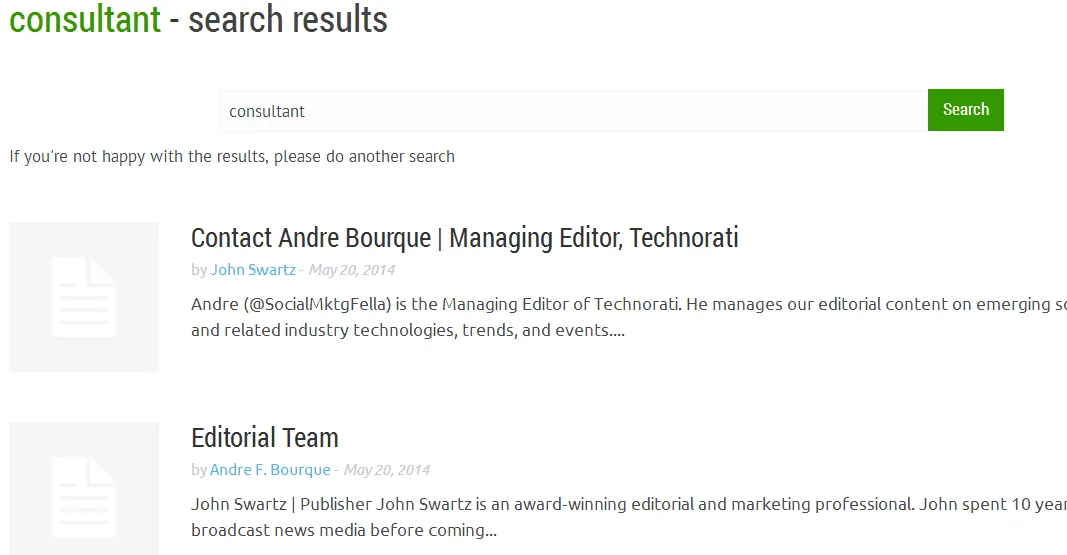 Search for consultant Technorati
