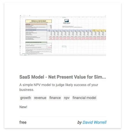 SaaS Model - Net Present Value for Simple Web Business