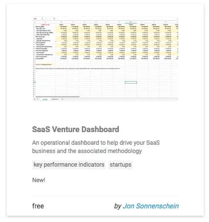 SaaS Venture Dashboard
