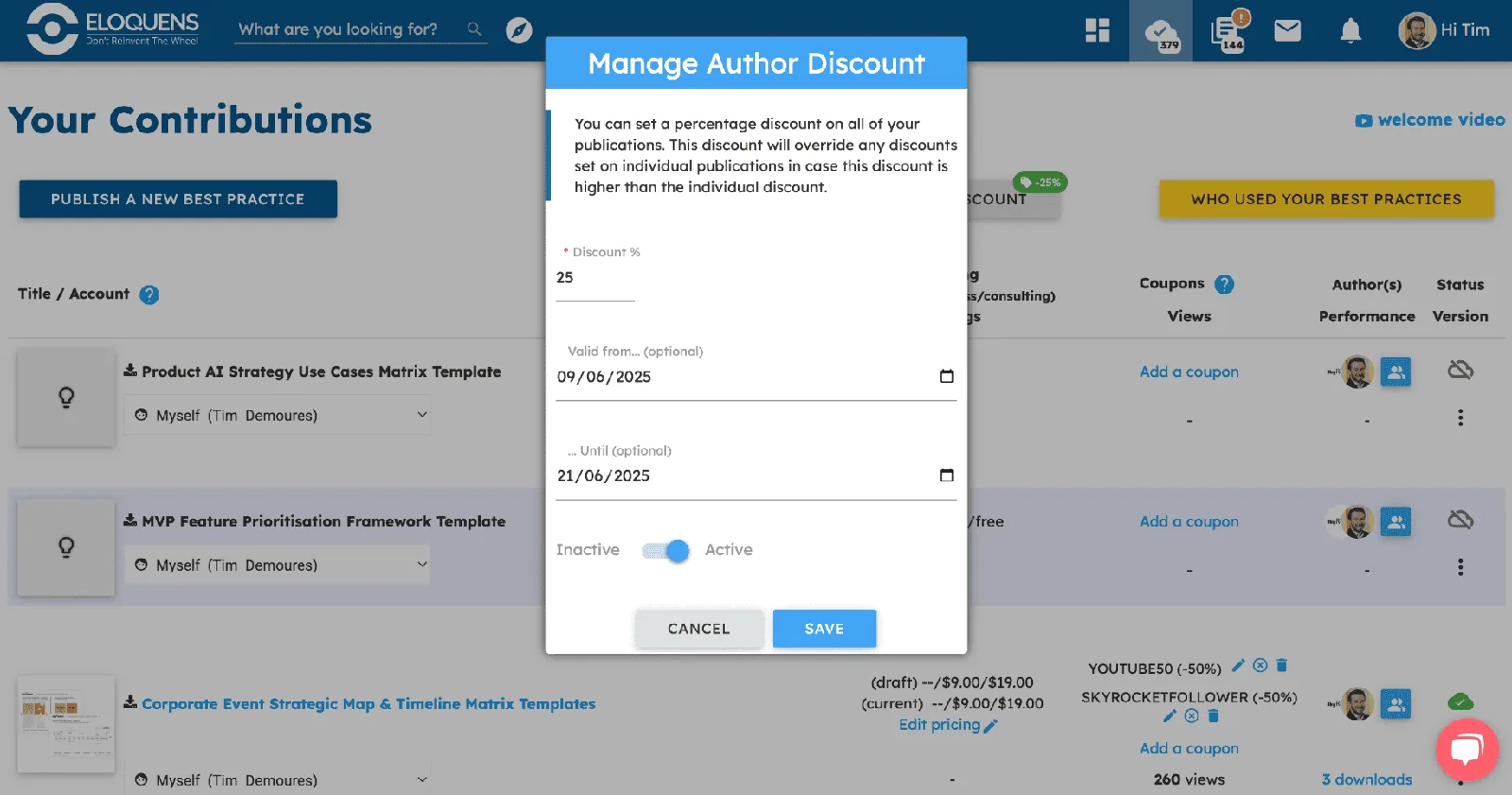 Author Discount Campaigns
